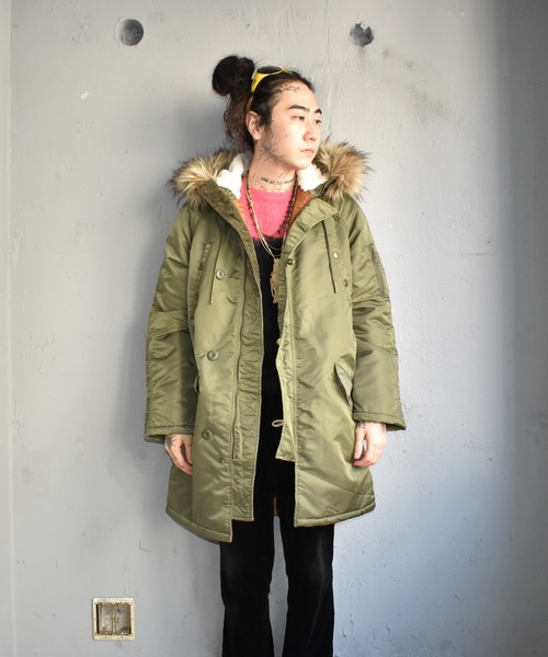 American Eagle(アメリカンイーグル)の「【ヴィンテージ古着】AMERICAN EAGLE N-3B ミリタリージャケット(ミリタリージャケット・メンズ・グリーン・LARGE)」の4枚目の写真