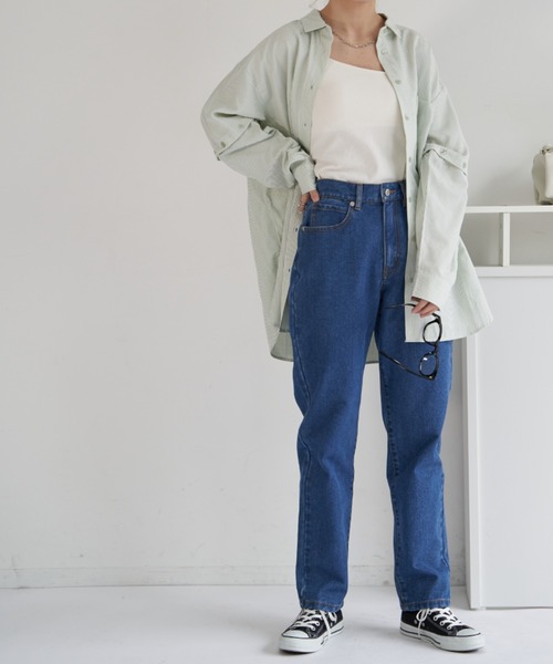 VANNIE U（ヴァニーユー）の「マルチスリーブストライプシャツ/半袖着用も可能/スリットスリーブ（シャツ/ブラウス・レディース・レッド/イエロー/ミント・FREE）」の22枚目の写真