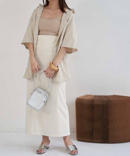 VANNIE U（ヴァニーユー）の「マルチスリーブストライプシャツ/半袖着用も可能/スリットスリーブ（シャツ/ブラウス・レディース・レッド/イエロー/ミント・FREE）」の11枚目の写真