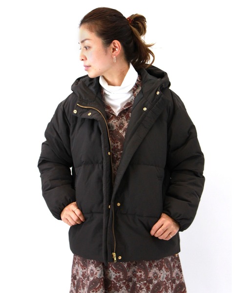 Lugnoncure（ルノンキュール）の「エアコンダウンフードジャケット（その他アウター・レディース・チャコール/グリーン/オフホワイト・ﾌﾘ-）」の3枚目の写真