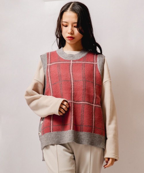 セール Je Crois Soi チェック柄ニットベスト ベスト Funalive ファンアライブ のファッション通販 Zozotown