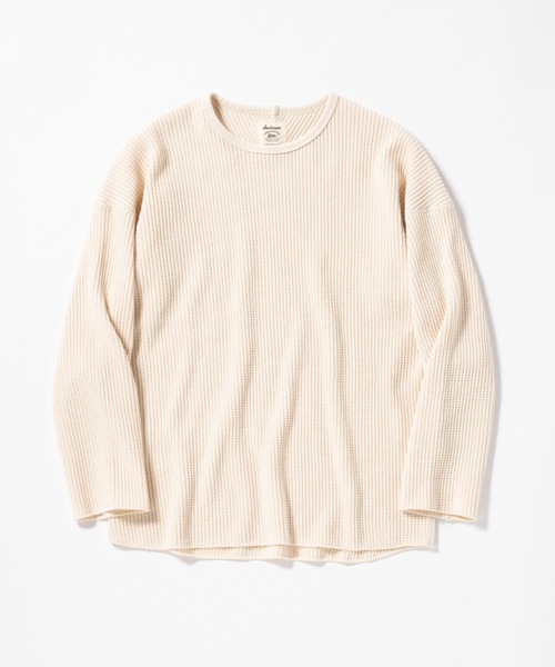 Jackman（ジャックマン）の「Waffle Under Crew（ニット/セーター・メンズ・アイボリー/オリーブドラブ・X-LARGE/LARGE/MEDIUM/SMALL）」の5枚目の写真