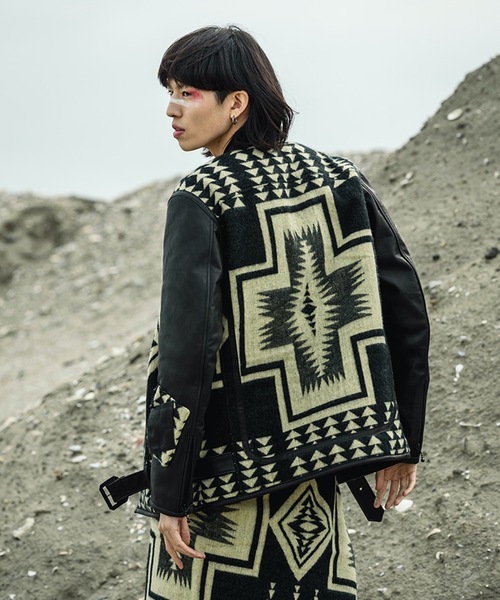 ジャケット・アウター blackmeans / GARA BLANKIE LEATHER JACKET GARA（ガラ）の「GARAxBLACKMEANS:BLANKIE LEATHER JACKET（ライダース