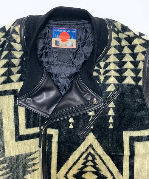 ジャケット・アウター blackmeans / GARA BLANKIE LEATHER JACKET 更新0929□GARA x blackmeans_blanket leather jacket□発売