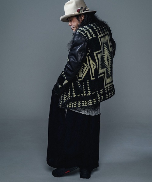ジャケット・アウター blackmeans / GARA BLANKIE LEATHER JACKET 更新0929□GARA x blackmeans_blanket leather jacket□発売