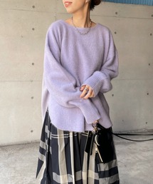DouDou | ラクーン編地切替プルオーバー(ニット/セーター)