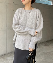 DouDou | ラクーン編地切替プルオーバー(ニット/セーター)