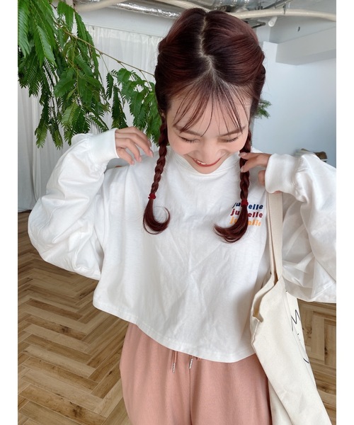 jumelle(ジュメロ)の「ロゴショートトップス(Tシャツ/カットソー・レディース・ホワイト・FREE)」の9枚目の写真