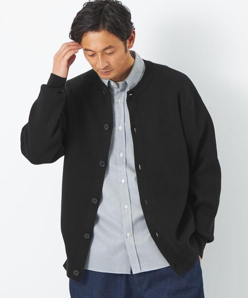 green label relaxing(グリーンレーベルリラクシング)の「コットン スウェットライク カーディガン(カーディガン/ボレロ・メンズ・ブラック/ダークグリーン/ベージュ・S/M/L/XL)」の2枚目の写真