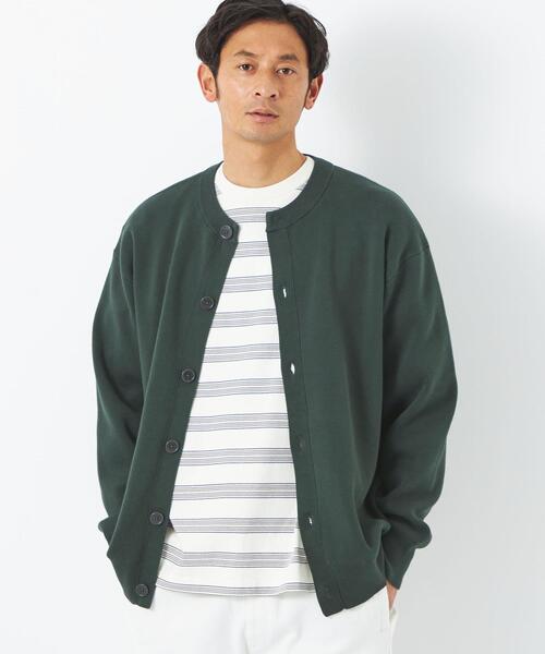 green label relaxing(グリーンレーベルリラクシング)の「コットン スウェットライク カーディガン(カーディガン/ボレロ・メンズ・ブラック/ダークグリーン/ベージュ・S/M/L/XL)」の3枚目の写真