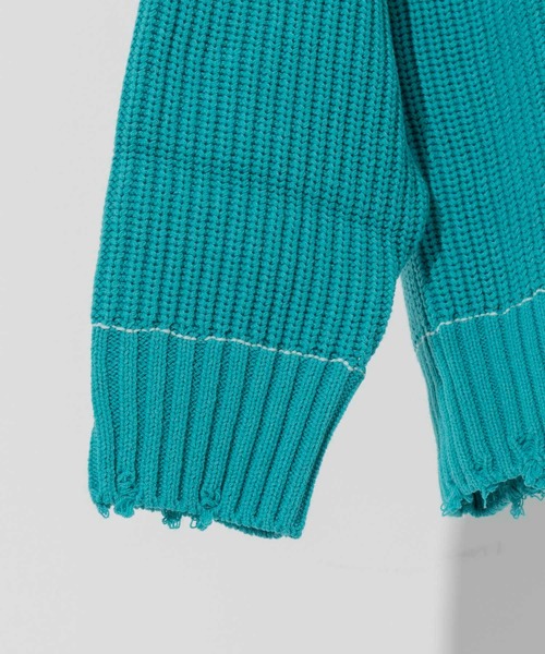 MAISON SPECIAL（メゾンスペシャル）の「《ユニセックスアイテム》プライムオーバークラッシュニットVネックカーディガン【MAISON SPECIAL/メゾンスペシャル】（カーディガン/ボレロ・メンズ・ブラック/ブルー/グレイッシュベージュ・1/2）」の6枚目の写真