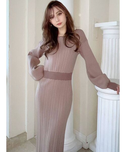 RESEXXY（リゼクシー）の「ドッキングタイトニットワンピース（ワンピース・レディース・ブラック/アイボリー/ベージュ・FREE）」の14枚目の写真