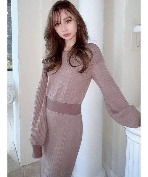 RESEXXY（リゼクシー）の「ドッキングタイトニットワンピース（ワンピース・レディース・ブラック/アイボリー/ベージュ・FREE）」の18枚目の写真