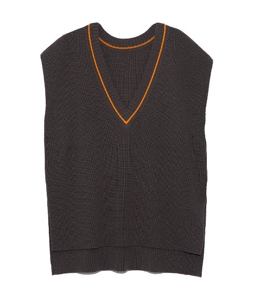 LILY BROWN（リリーブラウン）の「ニットベストトップス（ニット/セーター・レディース・グレー/オフホワイト/グリーン・FREE）」の3枚目の写真