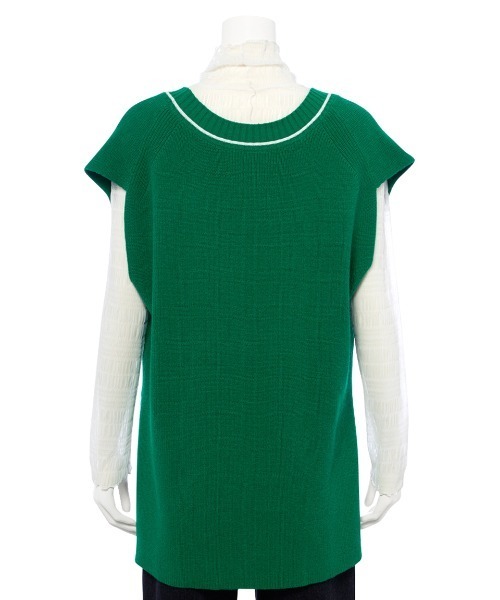 LILY BROWN（リリーブラウン）の「ニットベストトップス（ニット/セーター・レディース・グレー/オフホワイト/グリーン・FREE）」の8枚目の写真