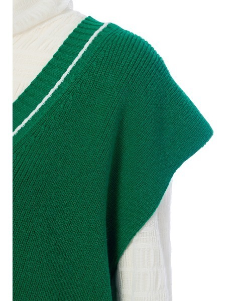 LILY BROWN（リリーブラウン）の「ニットベストトップス（ニット/セーター・レディース・グレー/オフホワイト/グリーン・FREE）」の11枚目の写真