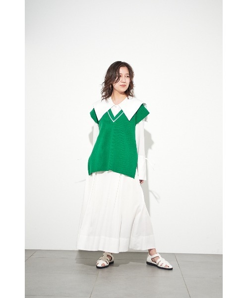 LILY BROWN（リリーブラウン）の「ニットベストトップス（ニット/セーター・レディース・グレー/オフホワイト/グリーン・FREE）」の15枚目の写真