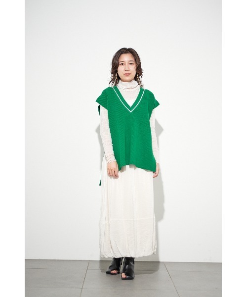 LILY BROWN（リリーブラウン）の「ニットベストトップス（ニット/セーター・レディース・グレー/オフホワイト/グリーン・FREE）」の19枚目の写真