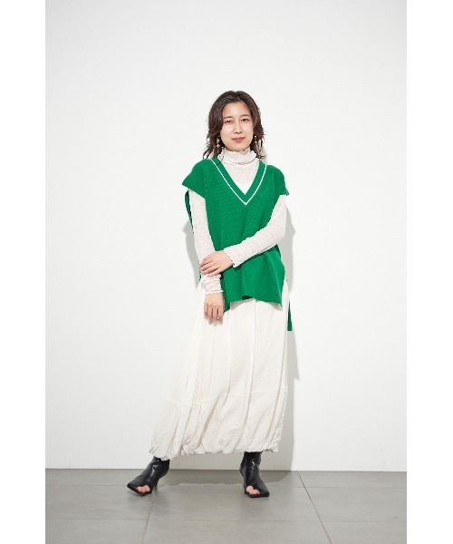 LILY BROWN（リリーブラウン）の「ニットベストトップス（ニット/セーター・レディース・グレー/オフホワイト/グリーン・FREE）」の20枚目の写真