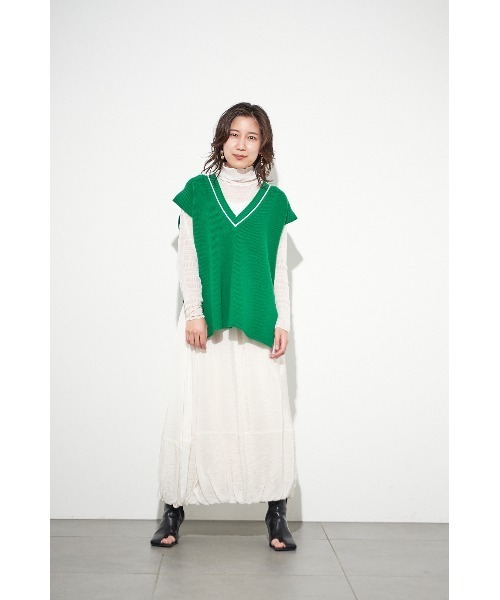 LILY BROWN（リリーブラウン）の「ニットベストトップス（ニット/セーター・レディース・グレー/オフホワイト/グリーン・FREE）」の21枚目の写真