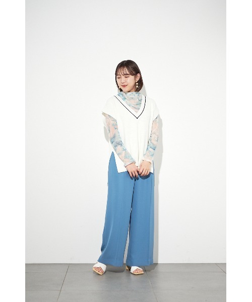 LILY BROWN（リリーブラウン）の「ニットベストトップス（ニット/セーター・レディース・グレー/オフホワイト/グリーン・FREE）」の16枚目の写真