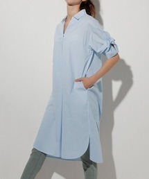 RANAN | 袖デザインストライプ柄シャツワンピース(シャツワンピース)