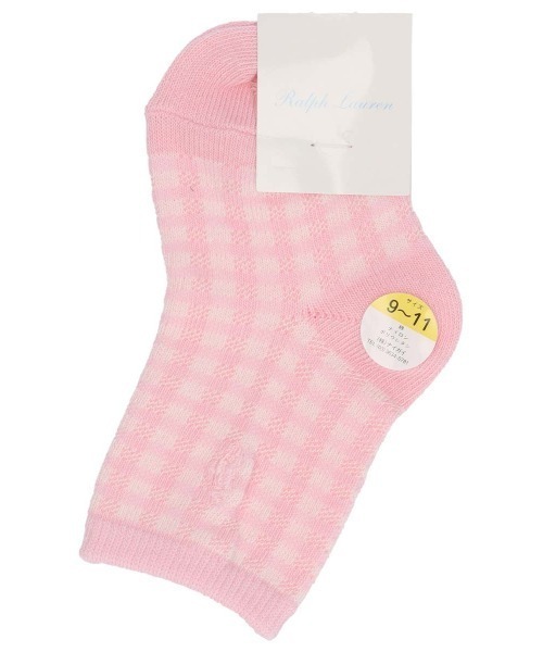 POLO RALPH LAUREN（ポロ ラルフ ローレン）の「RALPH LAUREN Layette ワンポイント ギンガムチェック柄 ベビーソックス 04883174（ベビーシューズ/ベビーソックス・キッズ・ライトブルー/ライトピンク/レモンイエロー・M(11-13c)/S(9-11c)）」の3枚目の写真