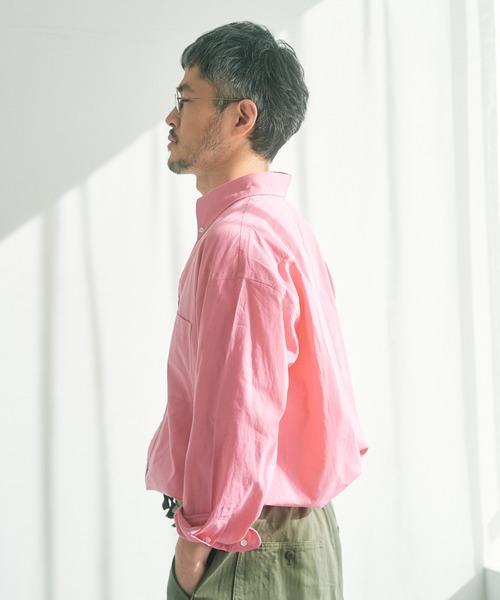 EDIFICE LA BOUCLE（エディフィスラブークル）の「【LA BOUCLE / ラブークル】オーバーサイズ ボタンダウンシャツ ロイヤルオックス（シャツ/ブラウス・メンズ・ホワイト/ピンク・1/2）」の7枚目の写真