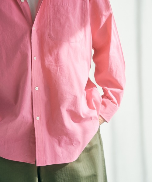 EDIFICE LA BOUCLE（エディフィスラブークル）の「【LA BOUCLE / ラブークル】オーバーサイズ ボタンダウンシャツ ロイヤルオックス（シャツ/ブラウス・メンズ・ホワイト/ピンク・1/2）」の9枚目の写真
