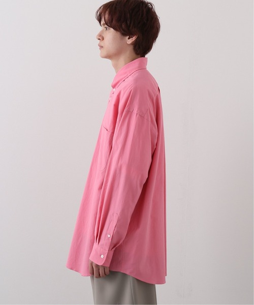 EDIFICE LA BOUCLE（エディフィスラブークル）の「【LA BOUCLE / ラブークル】オーバーサイズ ボタンダウンシャツ ロイヤルオックス（シャツ/ブラウス・メンズ・ホワイト/ピンク・1/2）」の13枚目の写真