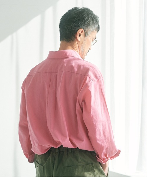 EDIFICE LA BOUCLE（エディフィスラブークル）の「【LA BOUCLE / ラブークル】オーバーサイズ ボタンダウンシャツ ロイヤルオックス（シャツ/ブラウス・メンズ・ホワイト/ピンク・1/2）」の16枚目の写真