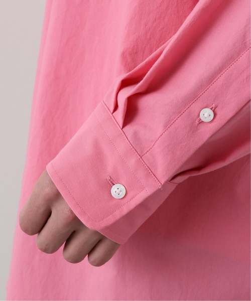 EDIFICE LA BOUCLE（エディフィスラブークル）の「【LA BOUCLE / ラブークル】オーバーサイズ ボタンダウンシャツ ロイヤルオックス（シャツ/ブラウス・メンズ・ホワイト/ピンク・1/2）」の18枚目の写真