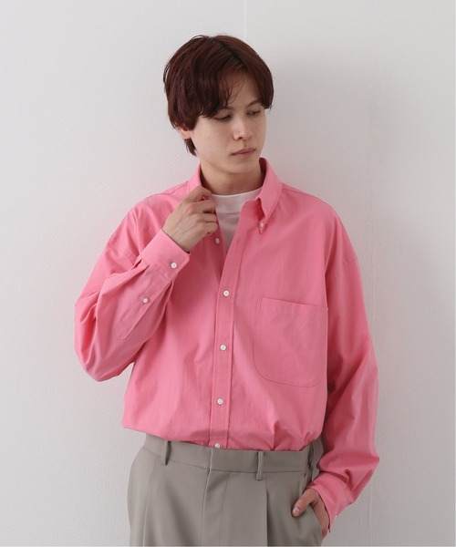 EDIFICE LA BOUCLE（エディフィスラブークル）の「【LA BOUCLE / ラブークル】オーバーサイズ ボタンダウンシャツ ロイヤルオックス（シャツ/ブラウス・メンズ・ホワイト/ピンク・1/2）」の12枚目の写真