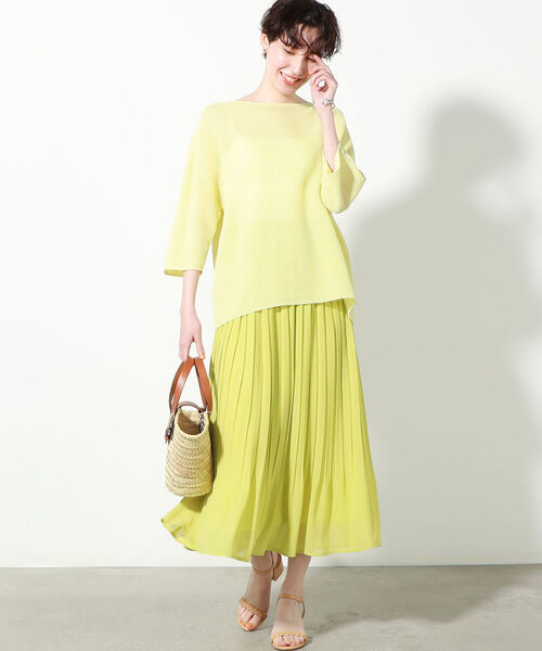 NOLLEY’S(ノーリーズ)の「◇【WEB限定】シフォンジョーゼットプリーツスカート(スカート・レディース・ブラック/イエロー/ブルー・36/38)」の5枚目の写真