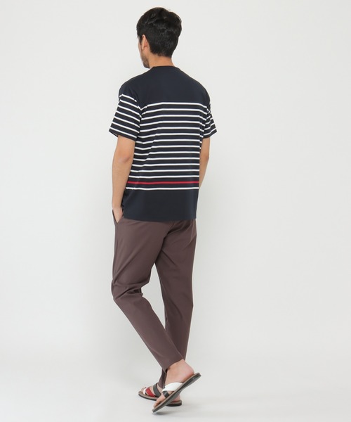 ikka（イッカ）の「VORTEXパネルボーダーTシャツ（Tシャツ/カットソー・メンズ・ホワイト/ネイビー/グレー/オリーブ・S/M/L/XL）」の12枚目の写真