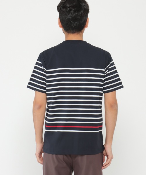 ikka（イッカ）の「VORTEXパネルボーダーTシャツ（Tシャツ/カットソー・メンズ・ホワイト/ネイビー/グレー/オリーブ・S/M/L/XL）」の9枚目の写真