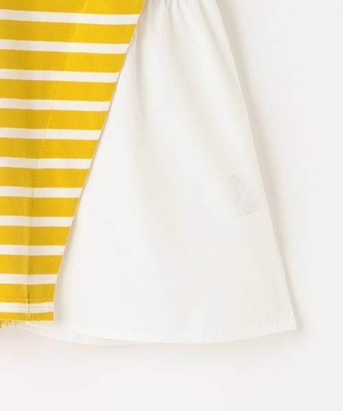 pom ponette junior（ポンポネットジュニア）の「【AMI】ボーダードッキングTシャツ（Tシャツ/カットソー・キッズ・ホワイト/イエロー・L/M）」の6枚目の写真