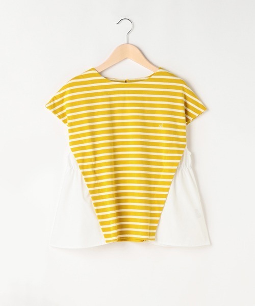 pom ponette junior（ポンポネットジュニア）の「【AMI】ボーダードッキングTシャツ（Tシャツ/カットソー・キッズ・ホワイト/イエロー・L/M）」の11枚目の写真