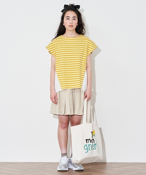 pom ponette junior（ポンポネットジュニア）の「【AMI】ボーダードッキングTシャツ（Tシャツ/カットソー・キッズ・ホワイト/イエロー・L/M）」の12枚目の写真