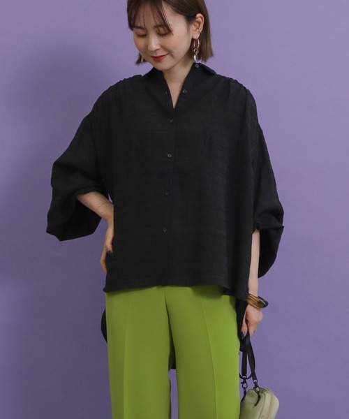 AMERICAN HOLIC（アメリカンホリック）の「ドビーチェックブラウス（シャツ/ブラウス・レディース・ブラック/オフホワイト・M/L）」の2枚目の写真