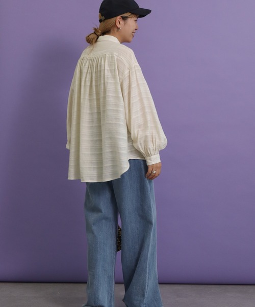 AMERICAN HOLIC（アメリカンホリック）の「ドビーチェックブラウス（シャツ/ブラウス・レディース・ブラック/オフホワイト・M/L）」の6枚目の写真