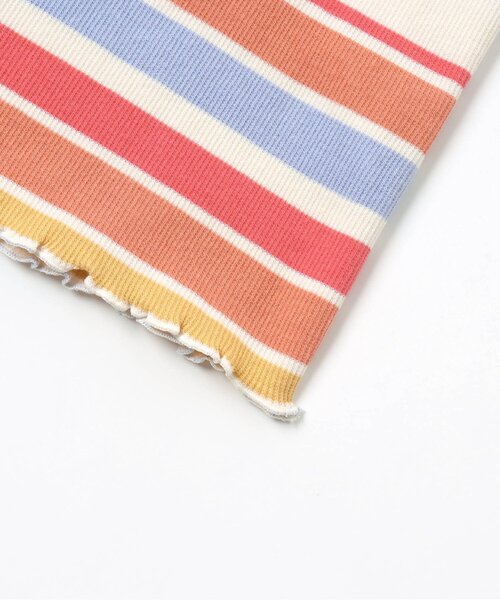 BREEZE(ブリーズ)の「マルチボーダーリブTシャツ(Tシャツ/カットソー・キッズ・オフホワイト/レインボー・100/110/80/90/120/130/140)」の12枚目の写真