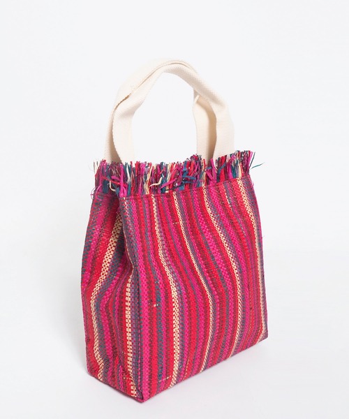 Crisp（クリスプ）の「ラフィアフリンジバッグ（ハンドバッグ・レディース・ブラック/ピンク・FREE）」の11枚目の写真