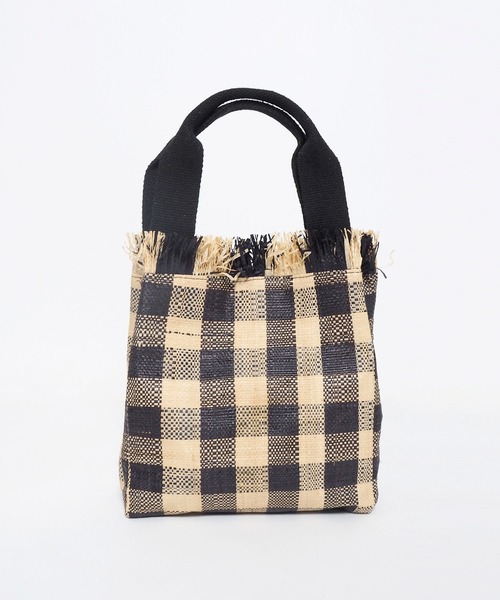 Crisp（クリスプ）の「ラフィアフリンジバッグ（ハンドバッグ・レディース・ブラック/ピンク・FREE）」の9枚目の写真