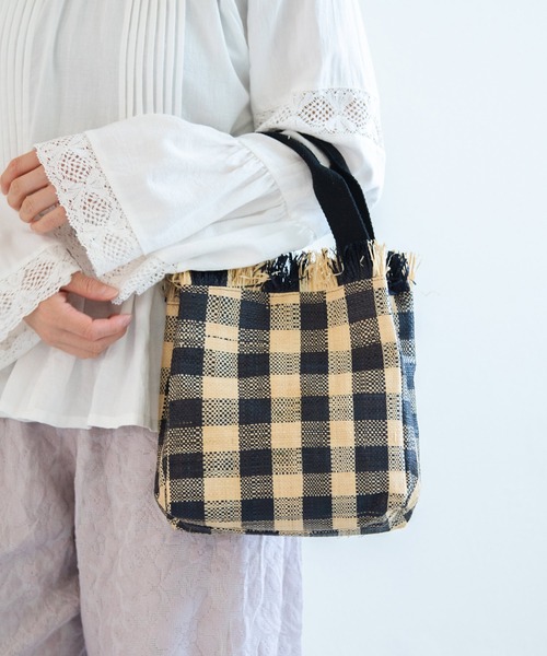 Crisp（クリスプ）の「ラフィアフリンジバッグ（ハンドバッグ・レディース・ブラック/ピンク・FREE）」の19枚目の写真