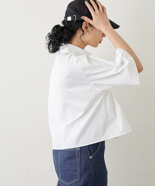 23SS 現行品✨ウィムガゼット クロップドハーフスリーブシャツ サックスブルー Whim Gazette（ウィムガゼット）の「クロップドハーフスリーブ