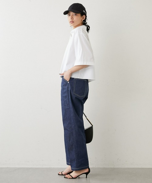 23SS 現行品✨ウィムガゼット クロップドハーフスリーブシャツ サックスブルー Whim Gazette（ウィムガゼット）の「クロップドハーフスリーブ