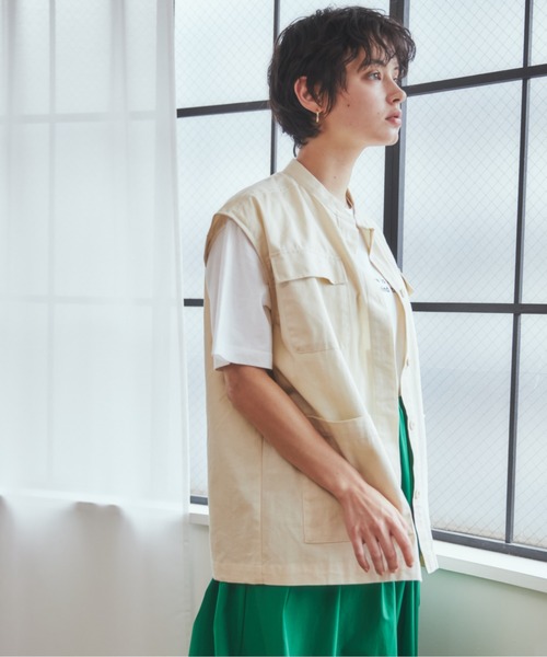 ANGIE(アンジー)の「ツイルミリタリーベスト(ベスト・レディース・カーキ/アイボリー・FREE)」の17枚目の写真