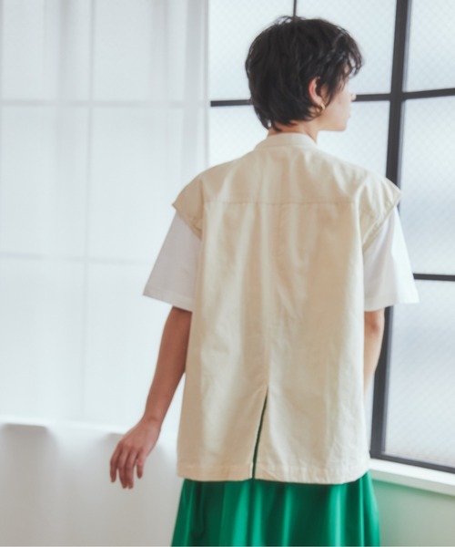 ANGIE(アンジー)の「ツイルミリタリーベスト(ベスト・レディース・カーキ/アイボリー・FREE)」の9枚目の写真