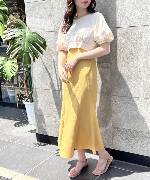 NOMAE（ノーマエ）の「レイヤードキャミワンピース（ワンピース・レディース・ホワイト/ブラック/イエロー/ベージュ・FREE）」の11枚目の写真